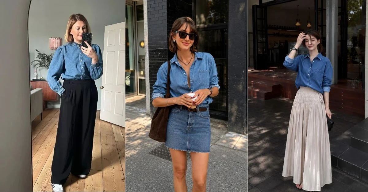 Denim Button Down Shirt Outfit
