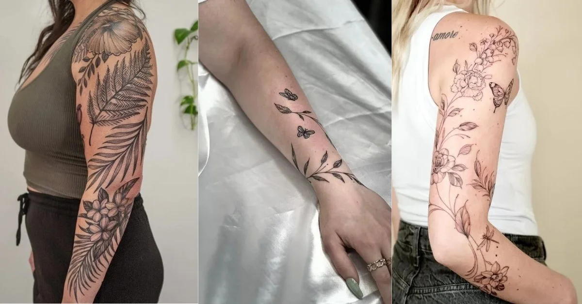 Wrap Around Arm Tattoo for Women