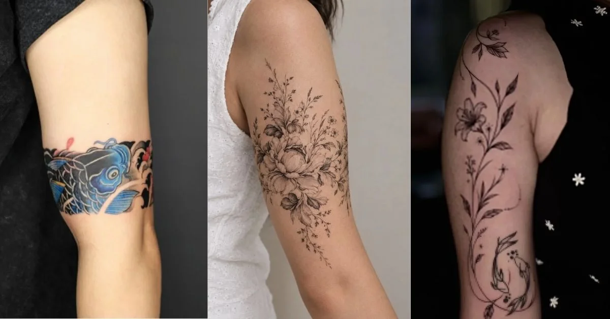 Wrap Around Bicep Tattoo Women
