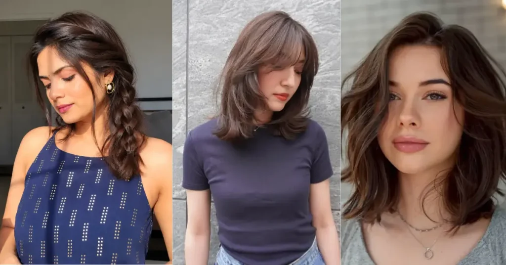 Dark Brown Shoulder Length Hair