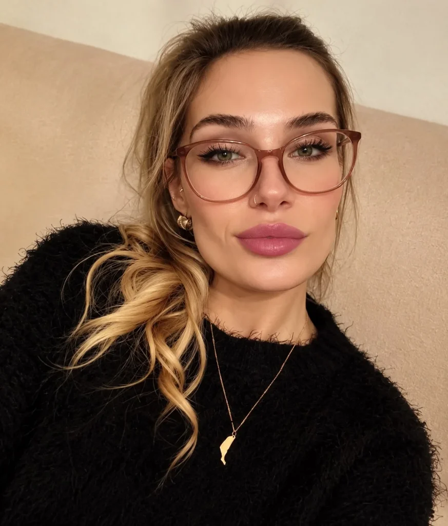 Cool rose lipstick in a soft rosy pink shade with a cool undertone.